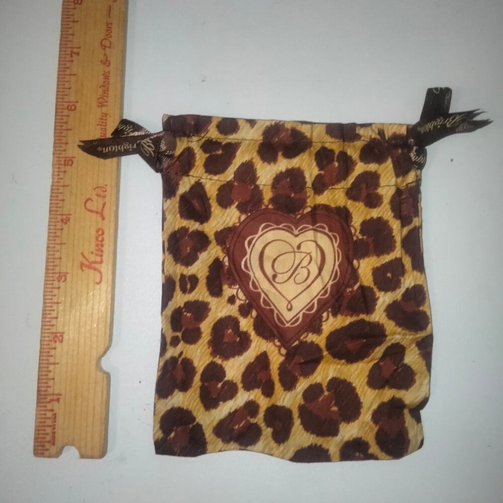 Brighton Brown Animal Print Drawstring Jewelry Pouch Dust Bag